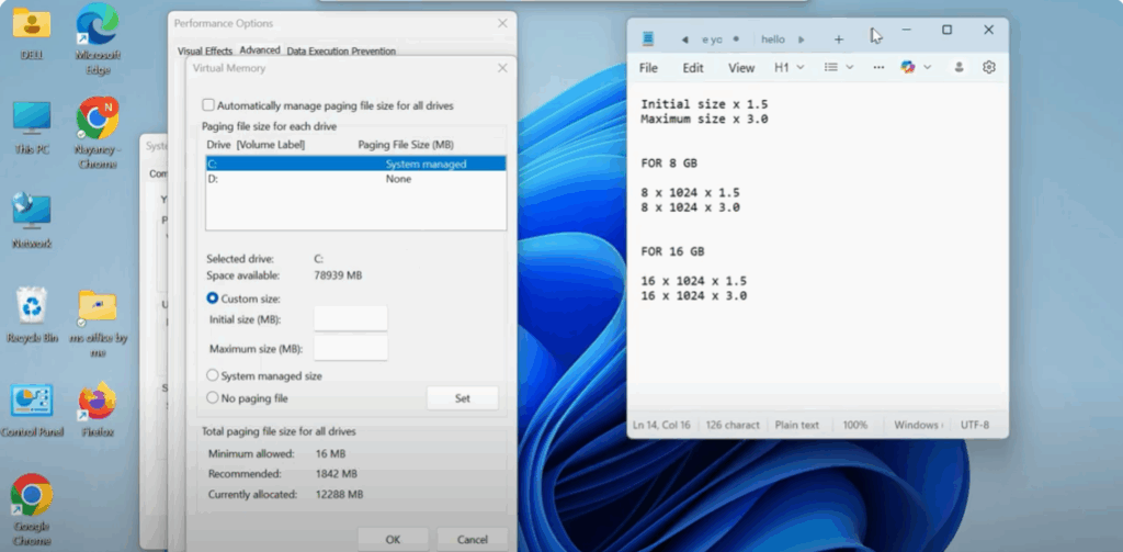 Set Custom Virtual Memory Size