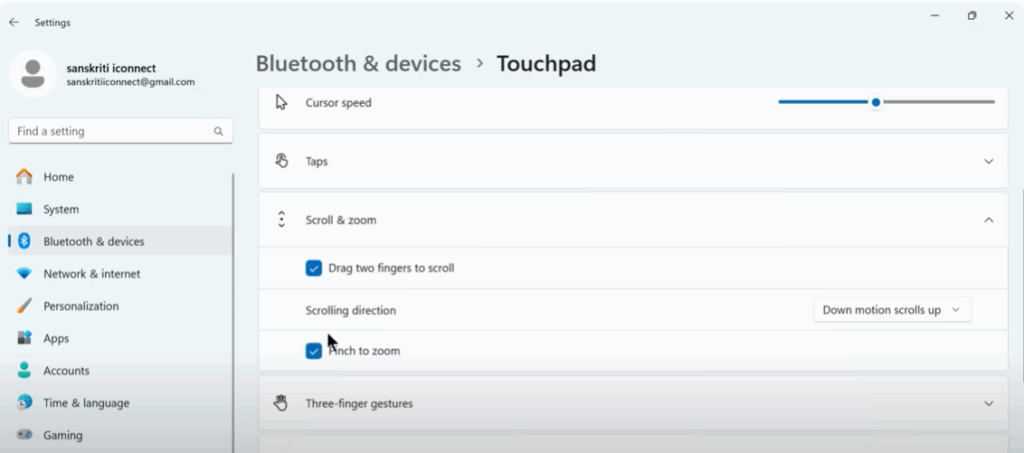 Turn On Two-Finger Scrolling