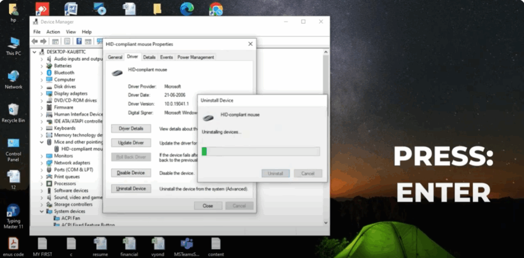 Uninstall and Reinstall the Mouse Driver