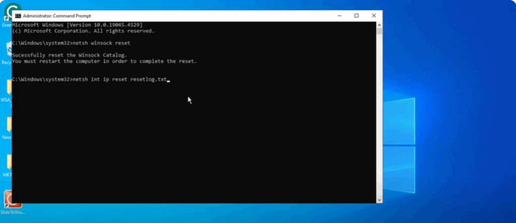 Use Command Prompt to Reset Winsock & IP