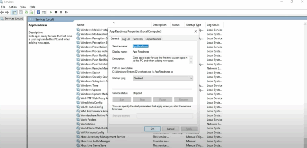 Use Task Manager to Disable App Readiness