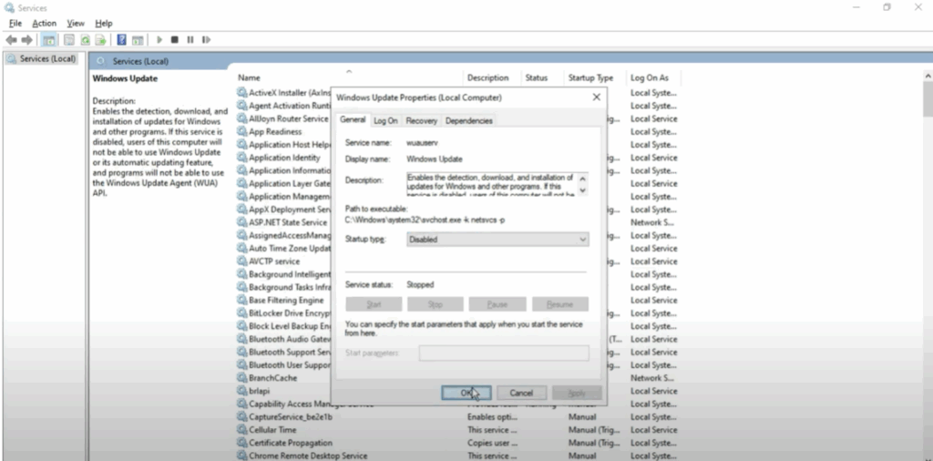 Using the Services Tool