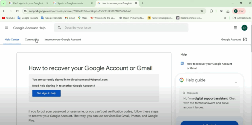 Visit Google Support