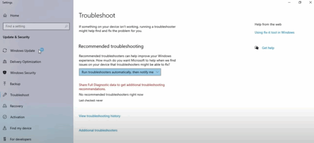 Windows Troubleshooter