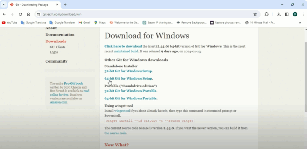 Windows setup options for 32-bit and 64-bit
