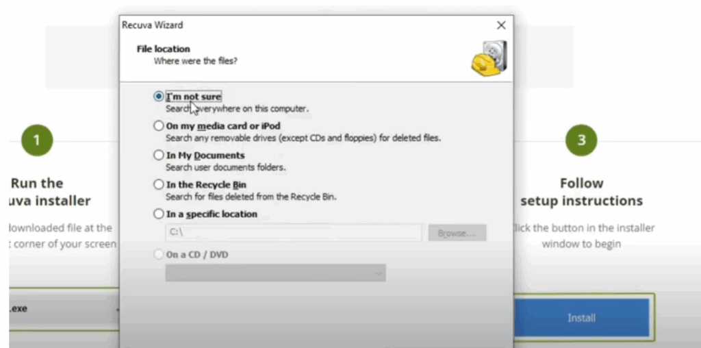 choose file location