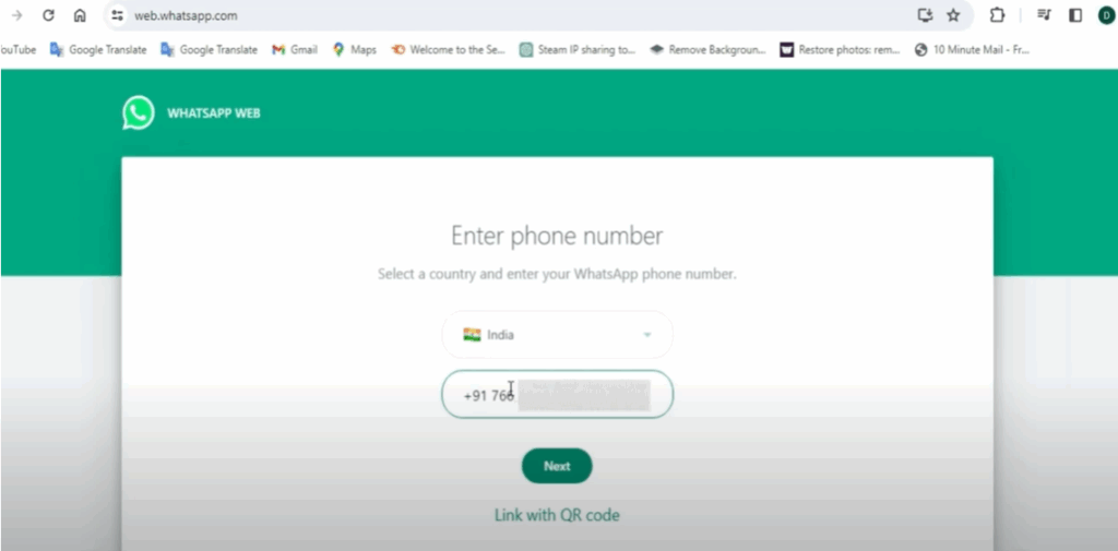 link using phone number