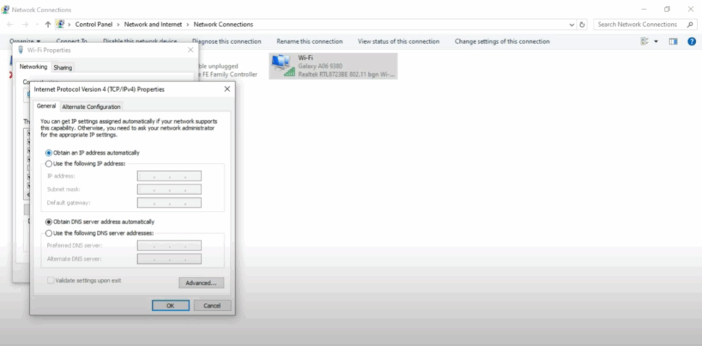 Adjust IPv4 Settings