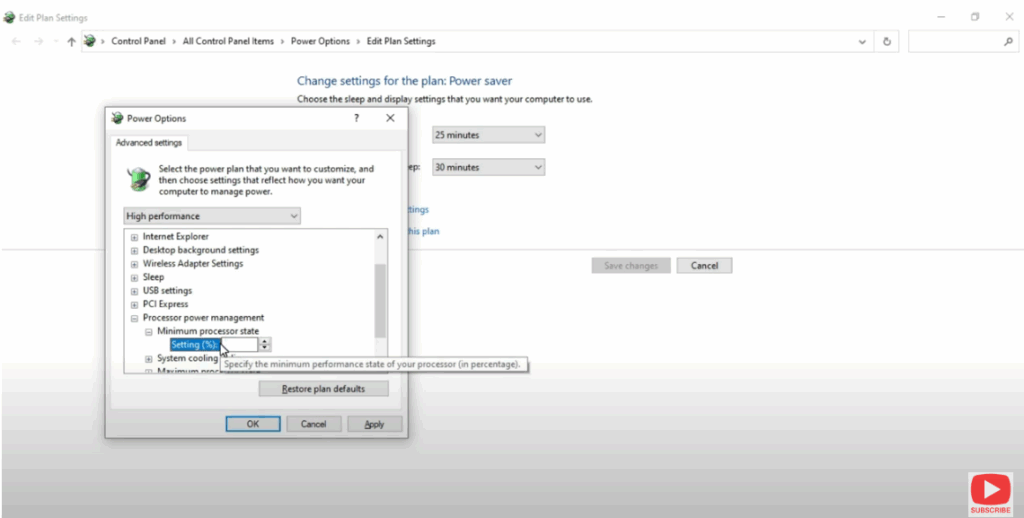 Adjust Processor Power Management