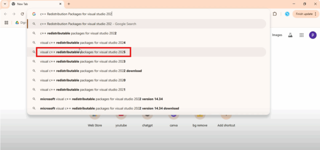 C++ redistributable packages for Visual Studio 2025