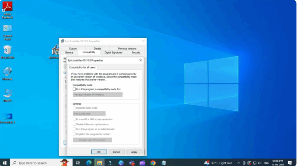 Change Installer Settings