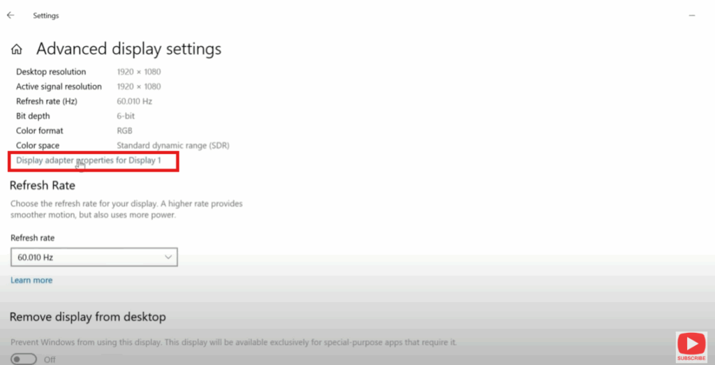 Check Display Settings