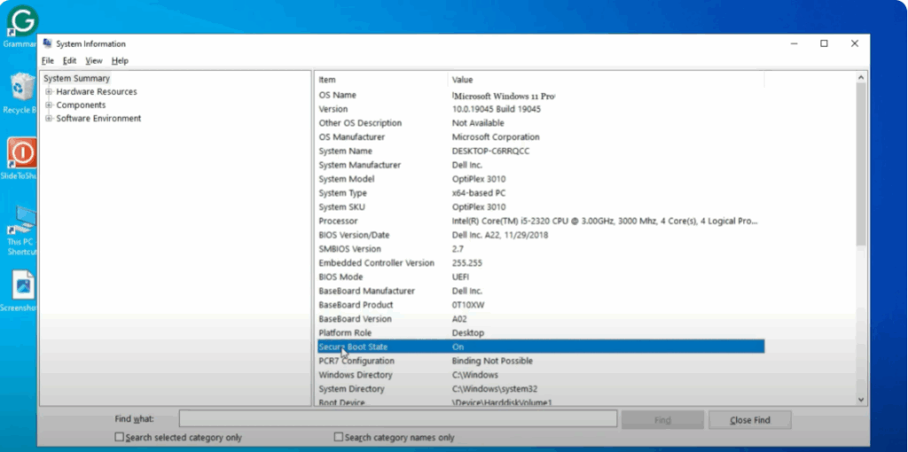 Check Secure Boot and BIOS Mode