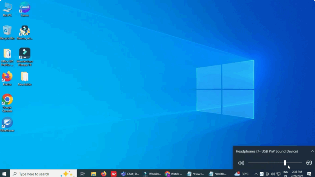Check the Taskbar Volume
