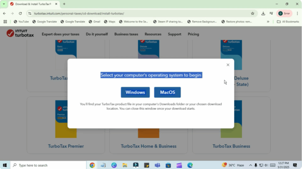 Choose Operating System