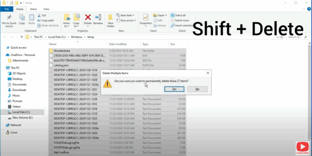 Clear Temporary Files