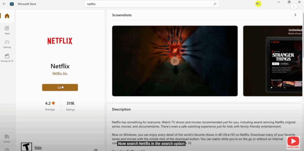 Click on the Get option