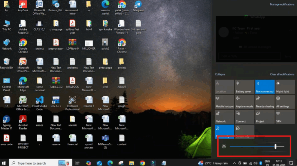 Click on the notification icon on the bottom right corner
