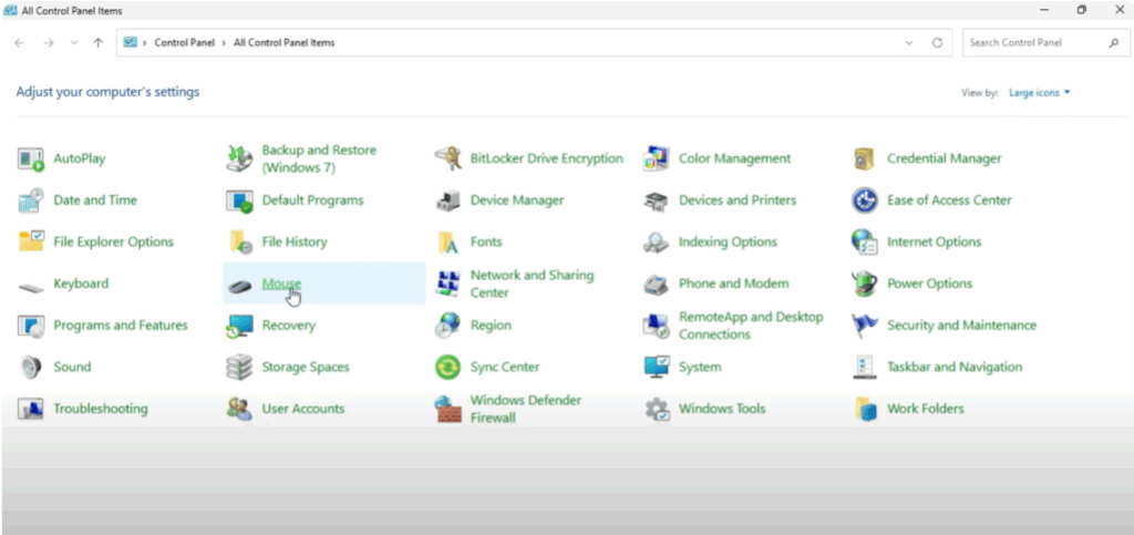 Disable Mouse Acceleration Using Control Panel