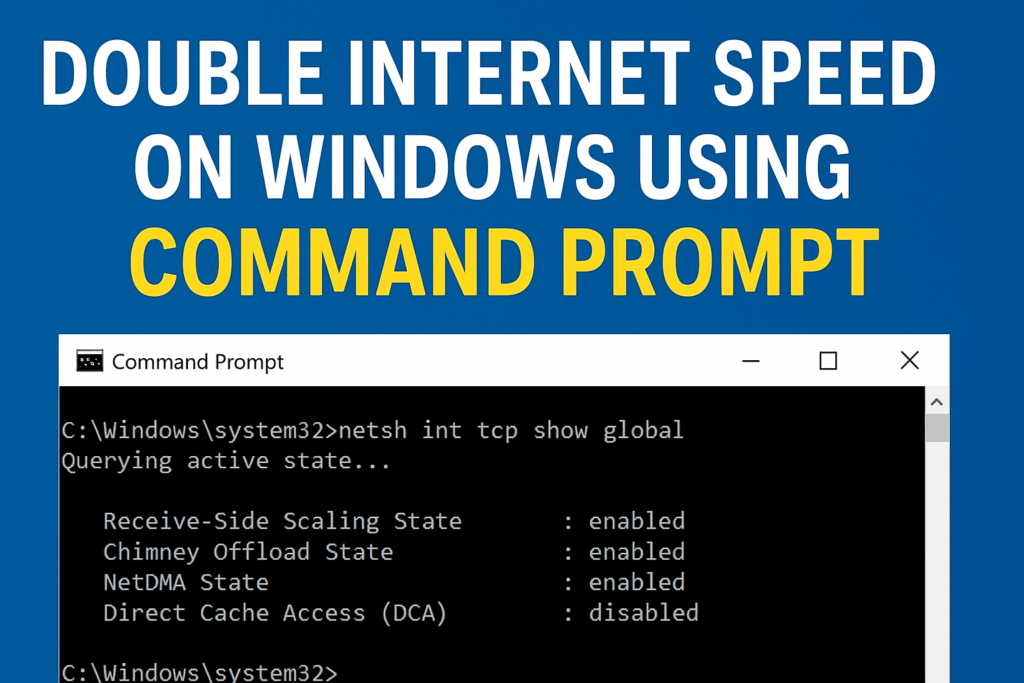 Double Internet Speed on Windows Using Command Prompt