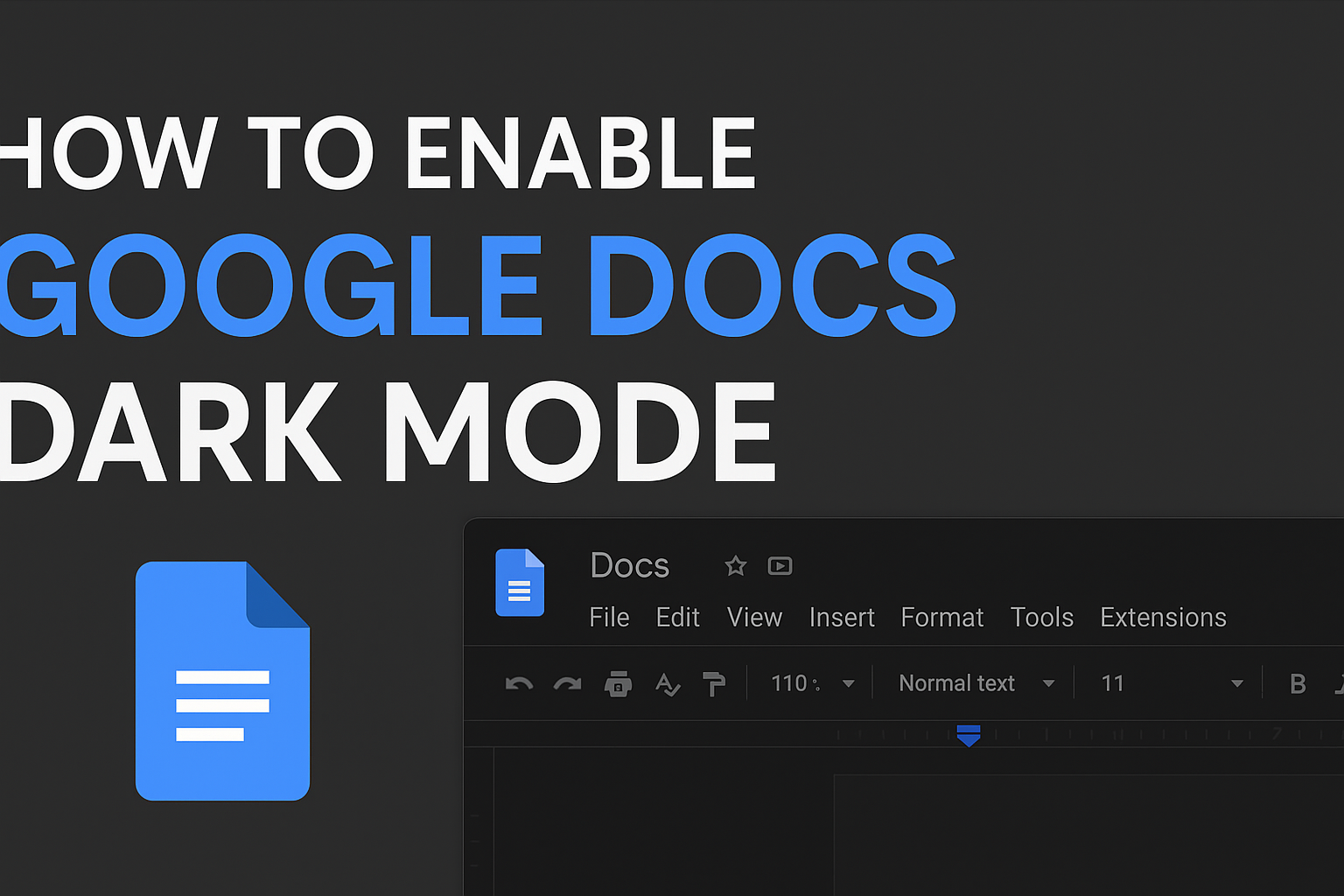 Enable Google Docs Dark Mode on PC