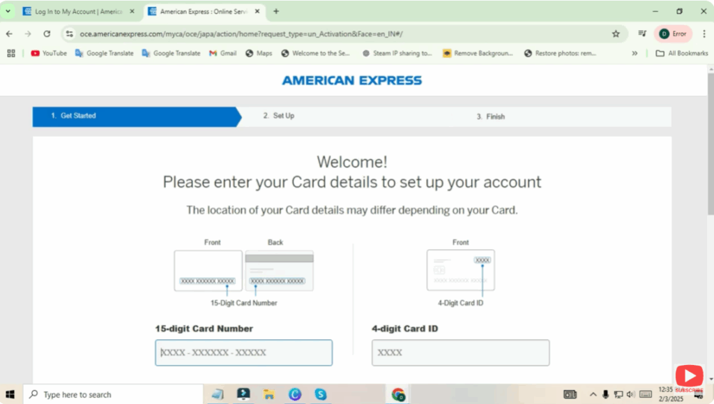 Enter your card number