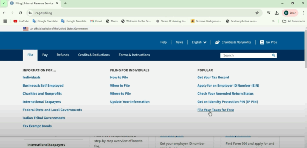 File Your Taxes for Free