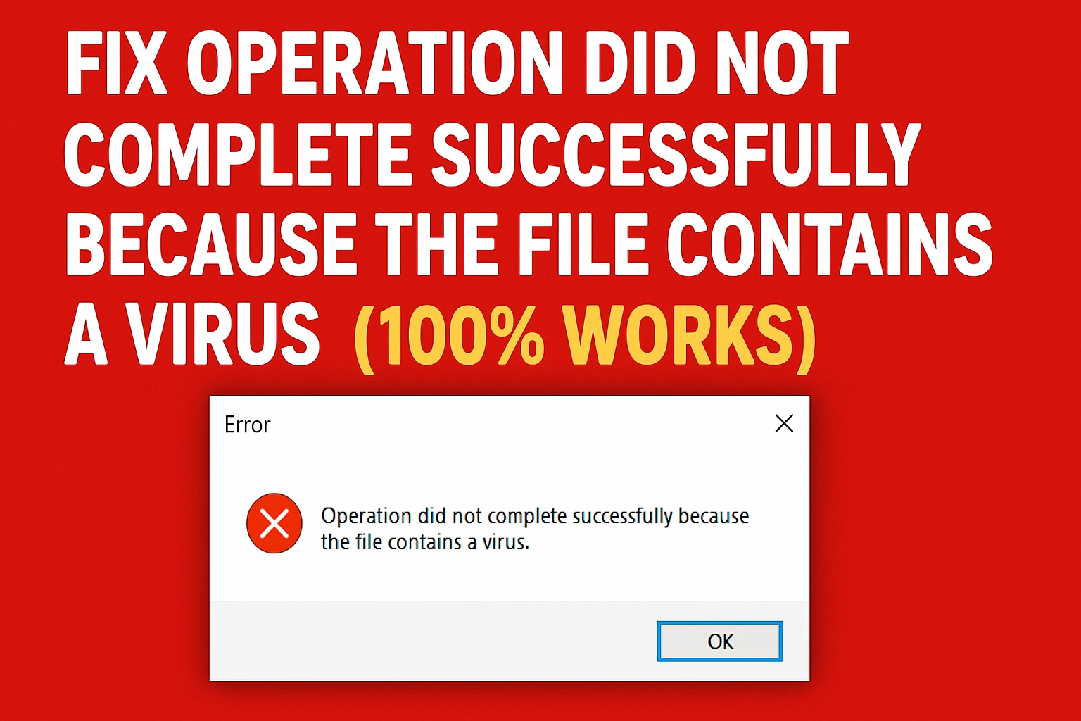 Fix Operation did not complete successfully