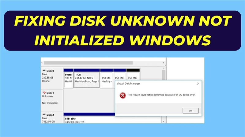 Fixing Disk Unknown Not Initialized Windows