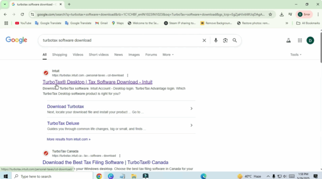 Go to the TurboTax Download Page