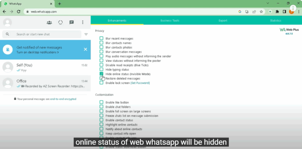 Hide Your Online Status