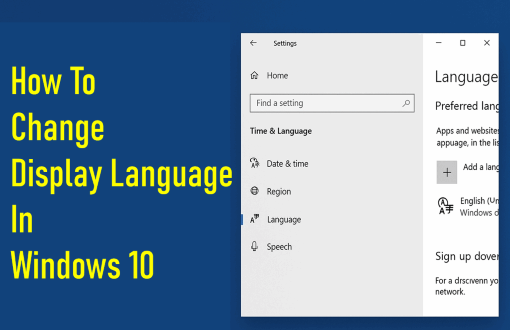 How To Change Display Language In Windows 10
