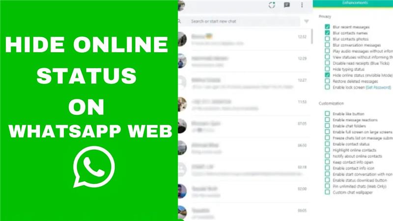 How to hide online status on Whatsapp web || disable online status