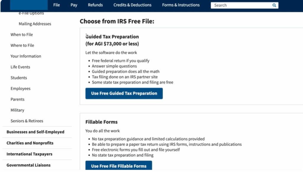 IRS free file