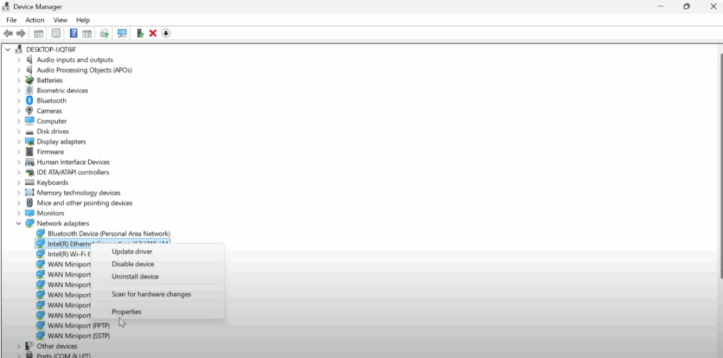 Intel R Ethernet connection I29