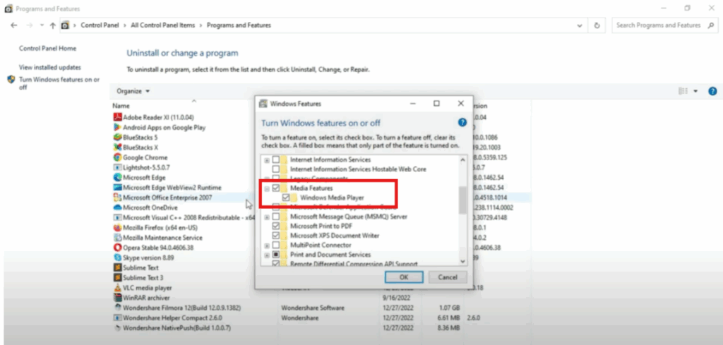 Locate Windows Media Player