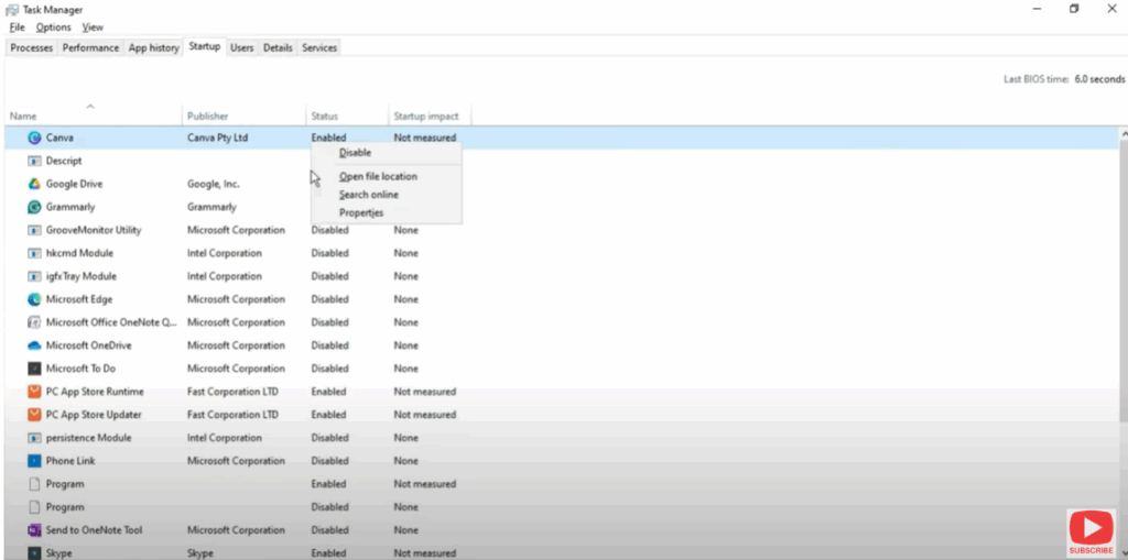 Manage Startup Applications