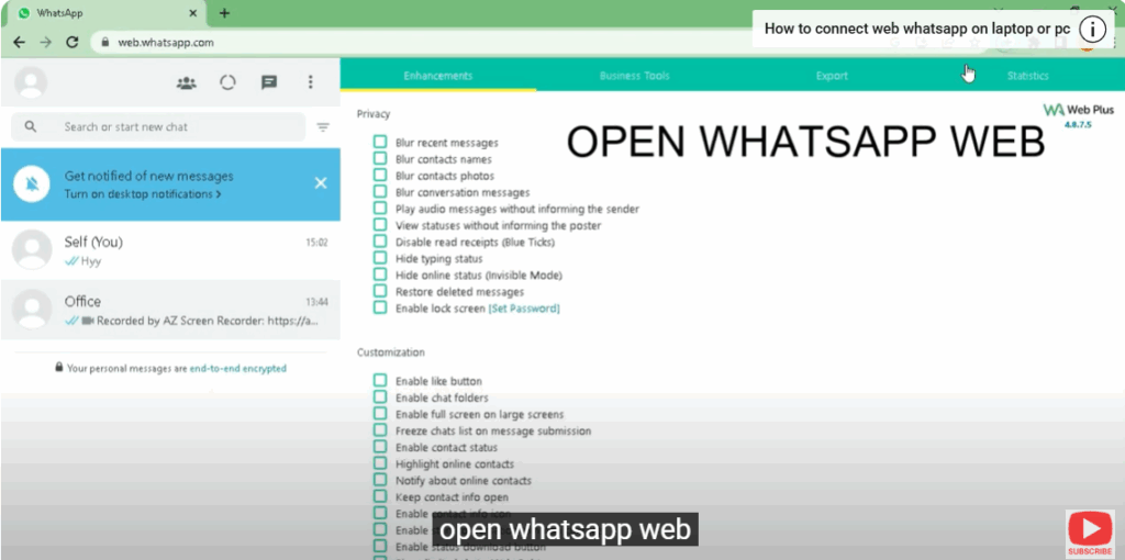 Open WhatsApp Web