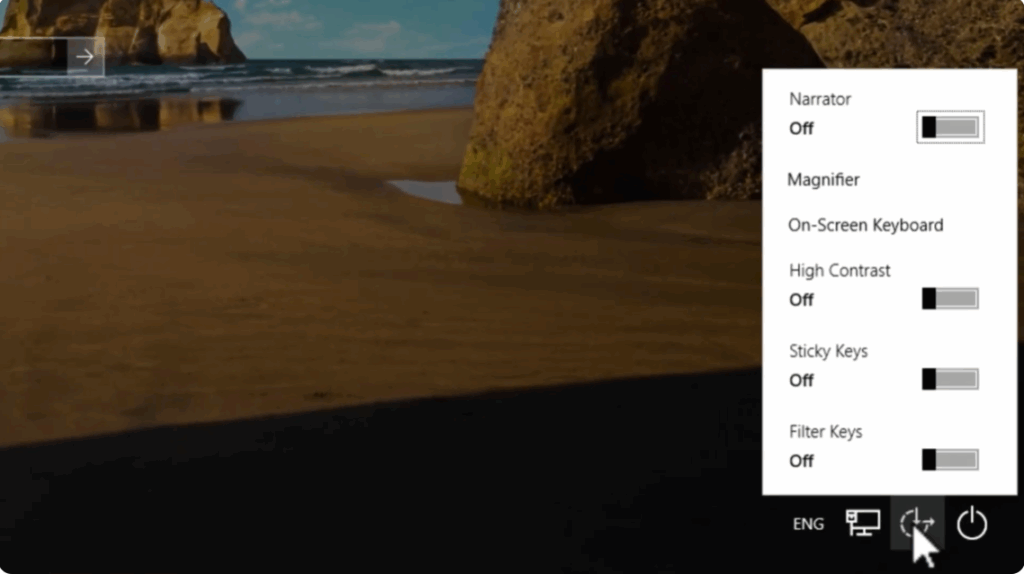 Open the Accessibility Icon