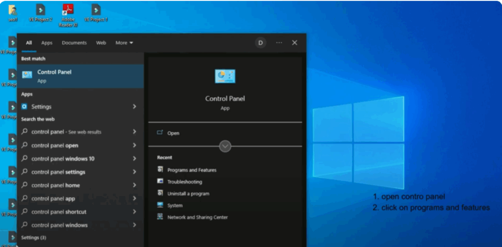 Open the Control Panel