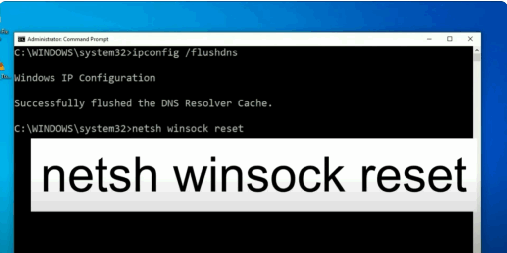 netsh winsock reset
