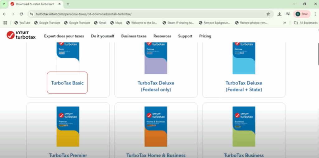 Select Your TurboTax Product