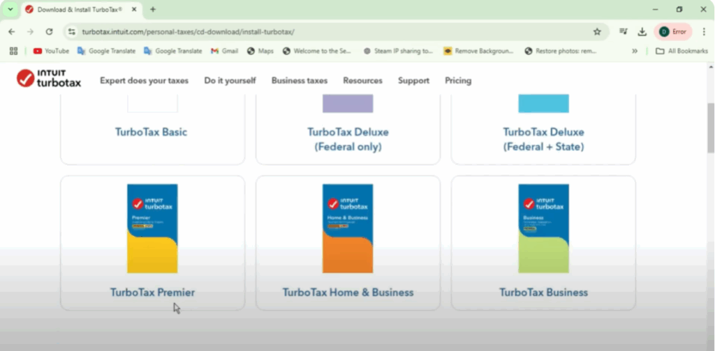Select Your Turboax Product