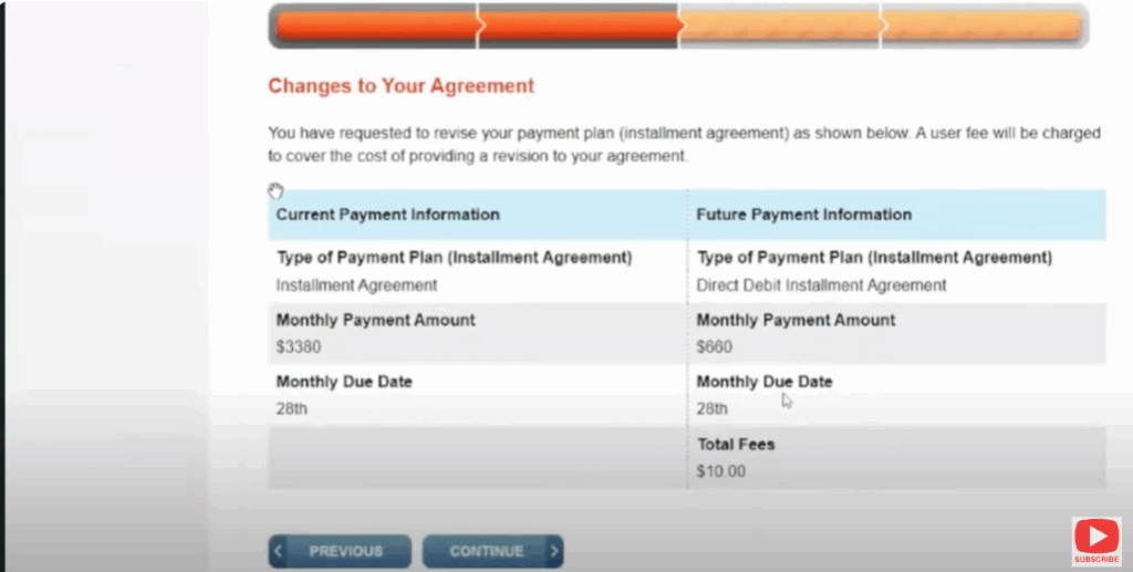 Setting Up a New Payment Plan