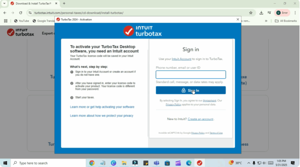 Sign In and Activate