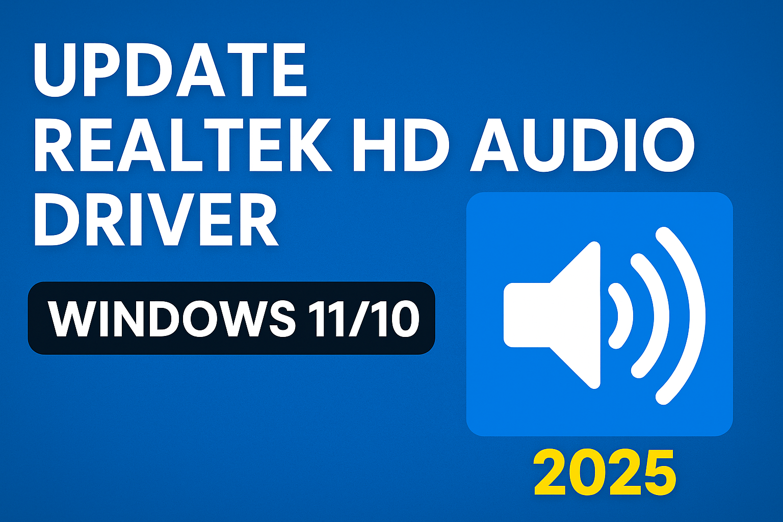 Update Realtek HD Audio Driver on Windows