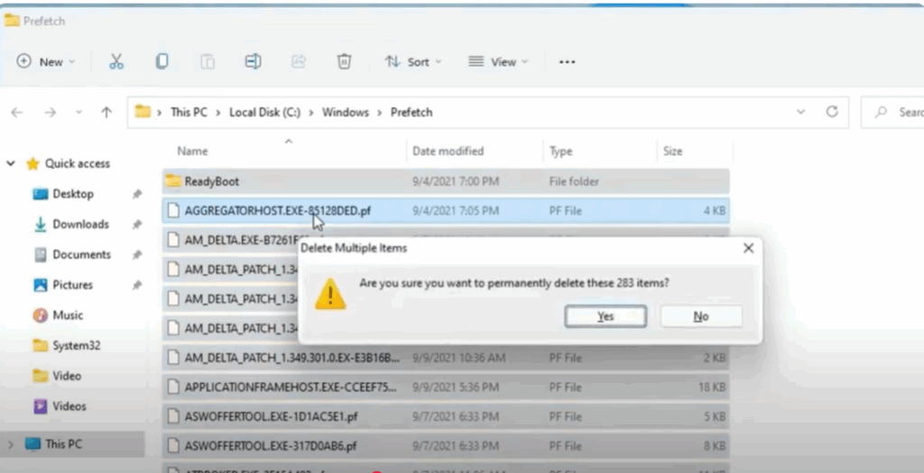 Use the Prefetch Command