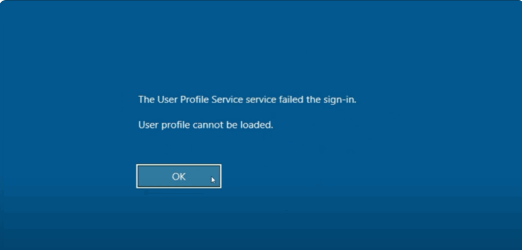 User Profile Service Failed the Logon Error