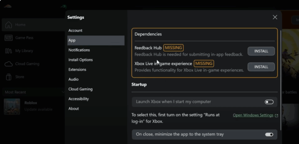 Xbox Live in-game experience
