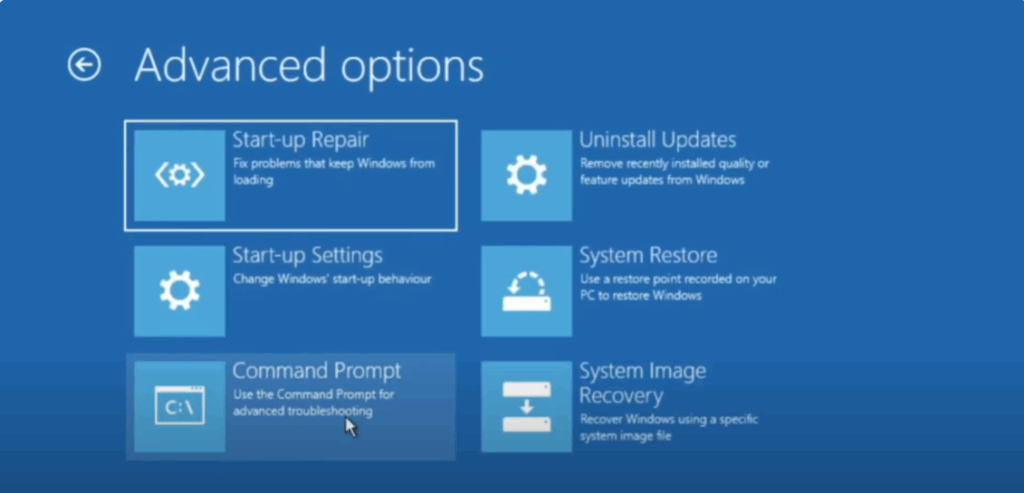 click on command prompt